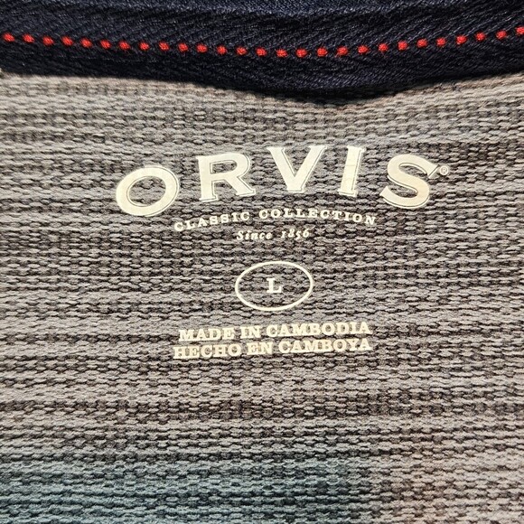 Orvis Men's Two Tone Blue Long Sleeve T-Shirt Adult Size L - Picture 4 of 15